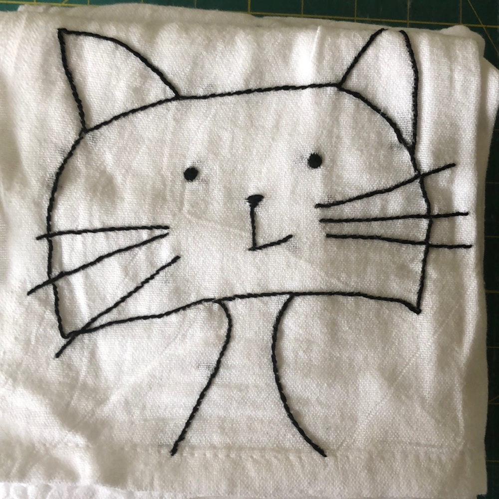 Set of 6 Flour Sack Hand Embroidered Dish … - Picture 2 of 7
